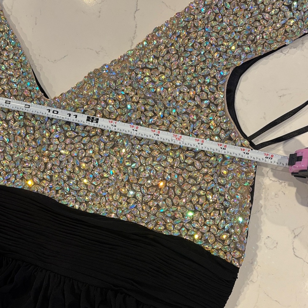 Tease Prom by Sydney's Closet rhinestone black evening gown Plus 18 SPARKLY! ✨ - Picture 6 of 6